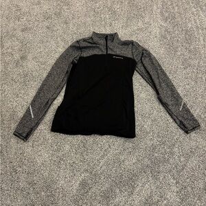 Brooks Black and Gray Quarter-Zip Pullover